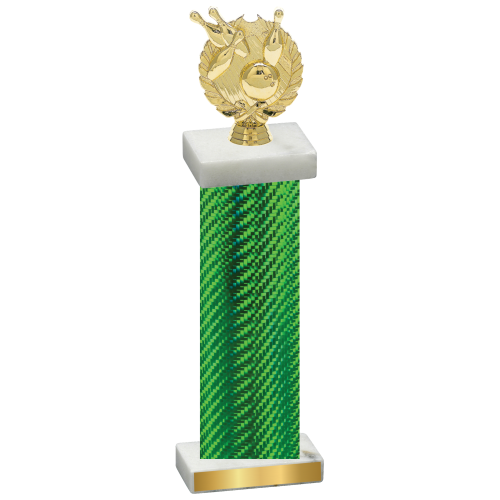 Single Green Carbon Fiber Bowling Trophy