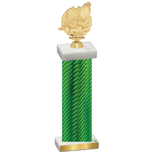 Single Green Carbon Fiber Swimming Trophy