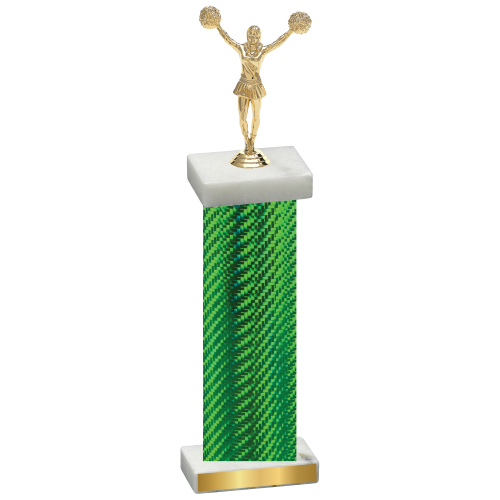 Single Green Carbon Fiber Cheerleading Trophy