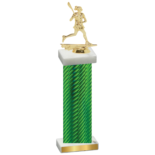 Single Green Carbon Fiber Lacrosse Trophy