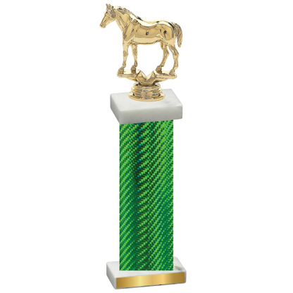 Single Green Carbon Fiber Horses Trophy