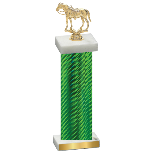 Single Green Carbon Fiber Horses Trophy