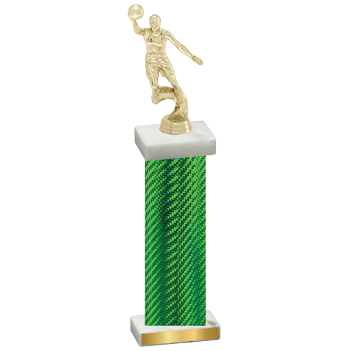 Single Green Carbon Fiber Basketball Trophy