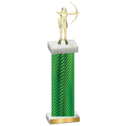 Single Green Carbon Fiber Archery Trophy