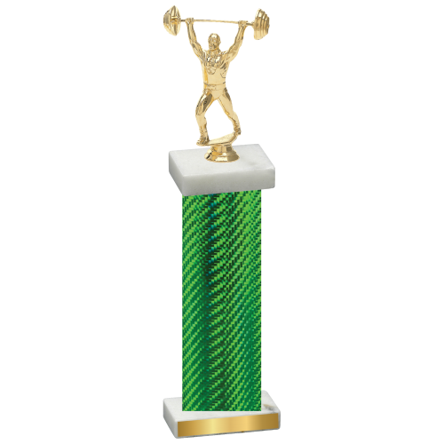 Single Green Carbon Fiber Weights Trophy