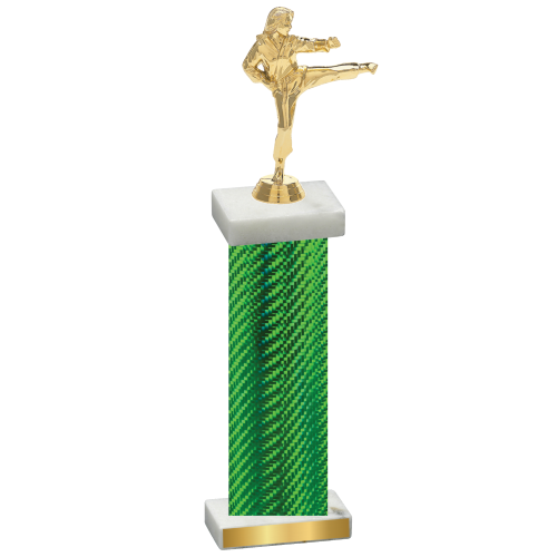 Single Green Carbon Fiber Karate Trophy