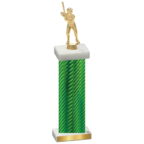 Single Green Carbon Fiber Baseball Trophy