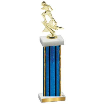 Single Blue Glacier Football Trophy