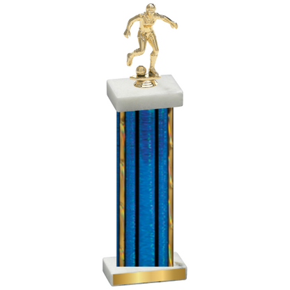 Single Blue Glacier Soccer Trophy