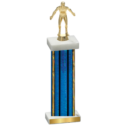 Single Blue Glacier Wrestling Trophy