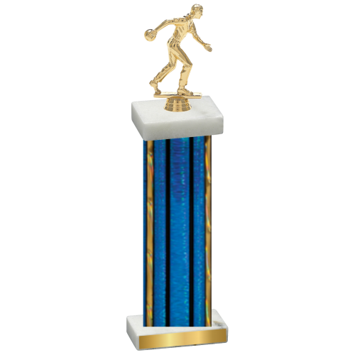 Single Blue Glacier Bowling Trophy