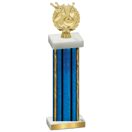 Single Blue Glacier Bowling Trophy