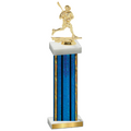 Single Blue Glacier Lacrosse Trophy