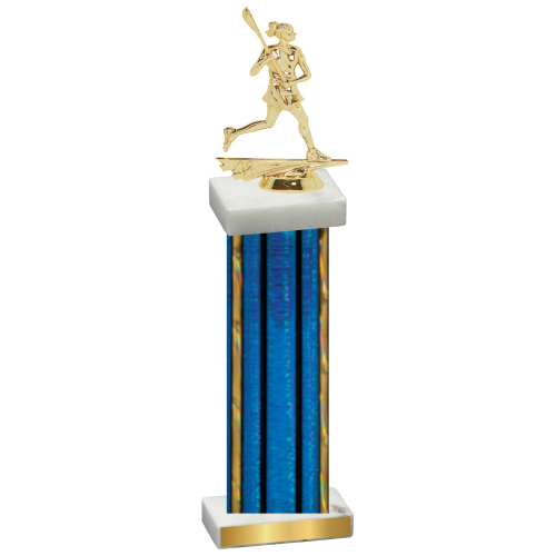 Single Blue Glacier Lacrosse Trophy