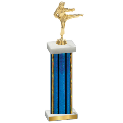 Single Blue Glacier Karate Trophy