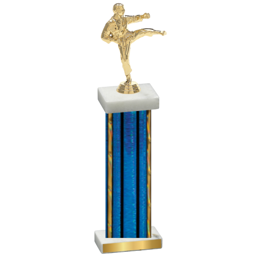 Single Blue Glacier Karate Trophy