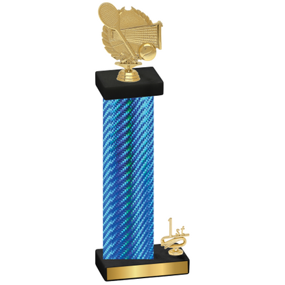 Accented Single Blue Carbon Fiber First Place Tennis Trophy