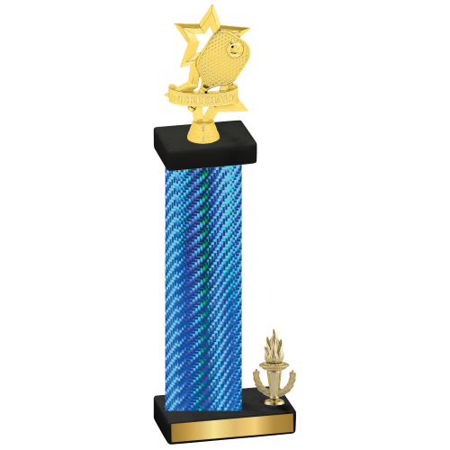 Accented Single Blue Carbon Fiber Victory Pickleball Trophy