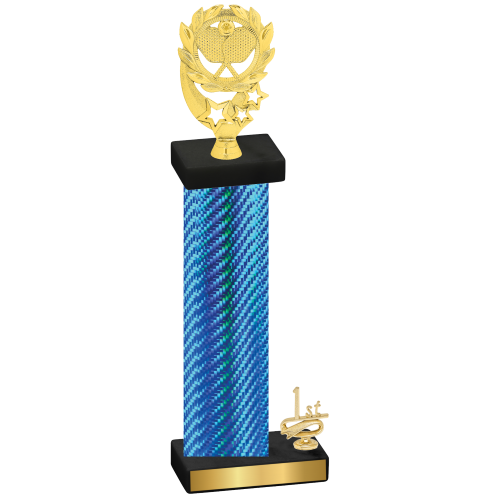 Accented Single Blue Carbon Fiber First Place Pickleball Trophy