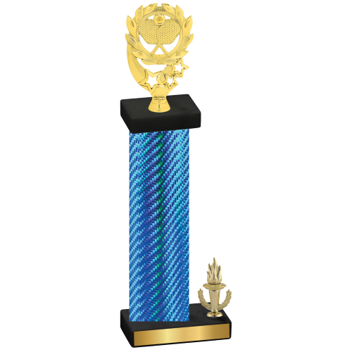 Accented Single Blue Carbon Fiber Victory Pickleball Trophy
