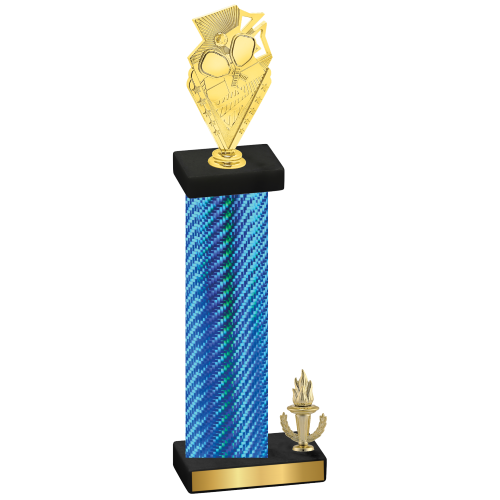 Accented Single Blue Carbon Fiber Victory Pickleball Trophy
