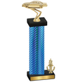Accented Single Blue Carbon Fiber Victory Cars Trophy