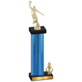 Accented Single Blue Carbon Fiber Victory Basketball Trophy