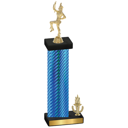 Accented Single Blue Carbon Fiber Victory Majorette Trophy