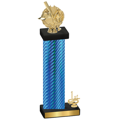 Accented Single Blue Carbon Fiber First Place Baseball Trophy