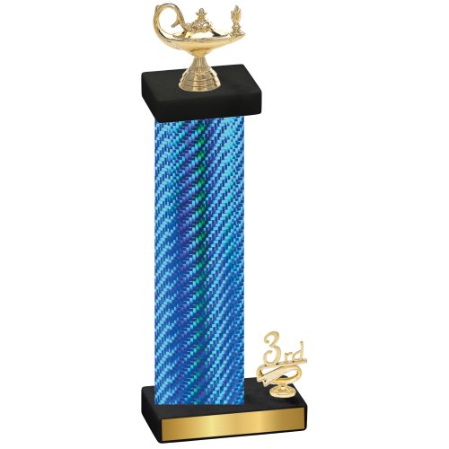 Accented Single Blue Carbon Fiber Third Place Academics Trophy