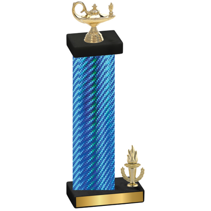 Accented Single Blue Carbon Fiber Victory Academics Trophy