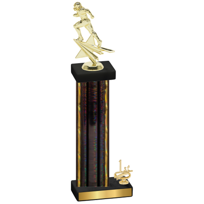 Accented Single Black Glacier First Place Football Trophy