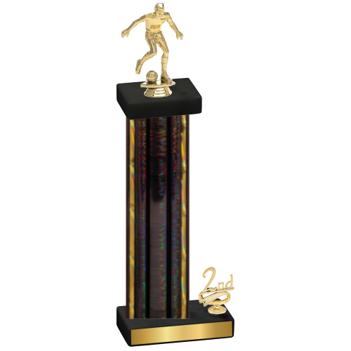 Accented Single Black Glacier Second Place Soccer Trophy