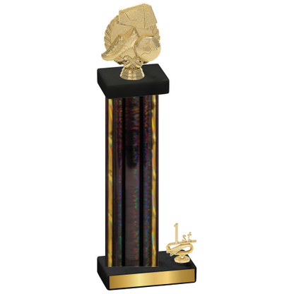 Accented Single Black Glacier First Place Soccer Trophy