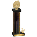 Accented Single Black Glacier Second Place Soccer Trophy