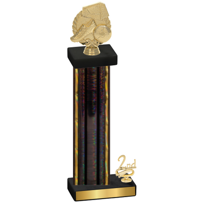 Accented Single Black Glacier Second Place Soccer Trophy