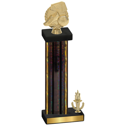 Accented Single Black Glacier Victory Soccer Trophy