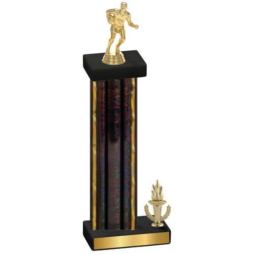 Accented Single Black Glacier Victory Rugby Trophy