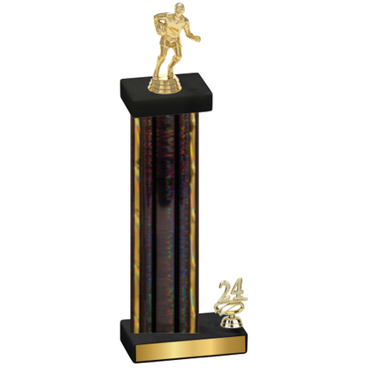 Accented Single Black Glacier Year Rugby Trophy