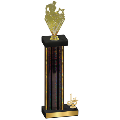 Accented Single Black Glacier First Place Rugby Trophy