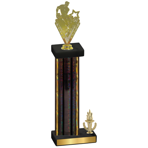 Accented Single Black Glacier Victory Rugby Trophy