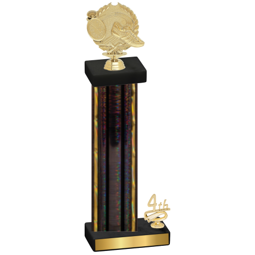 Accented Single Black Glacier Fourth Place Running Trophy