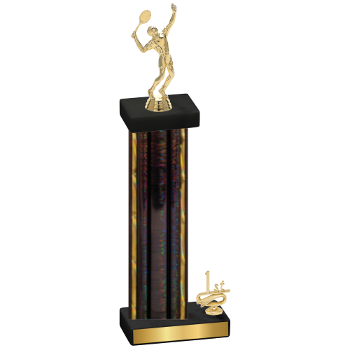 Accented Single Black Glacier First Place Tennis Trophy