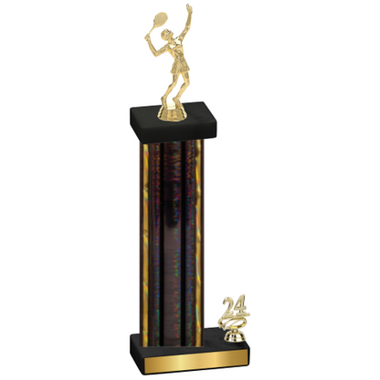 Accented Single Black Glacier Year Tennis Trophy