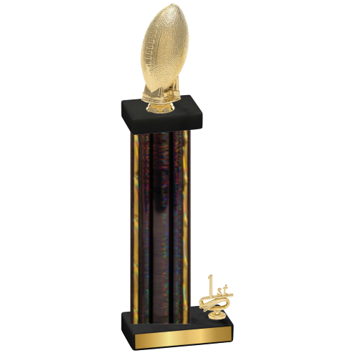 Accented Single Black Glacier First Place Football Trophy