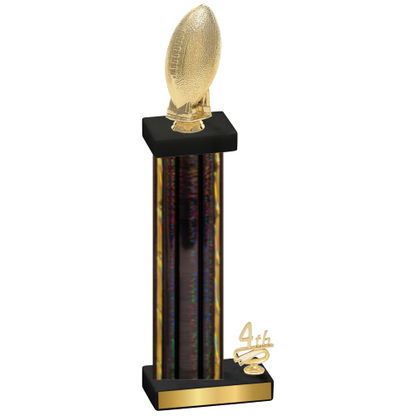 Accented Single Black Glacier Fourth Place Football Trophy