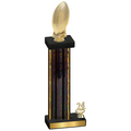 Accented Single Black Glacier Year Football Trophy