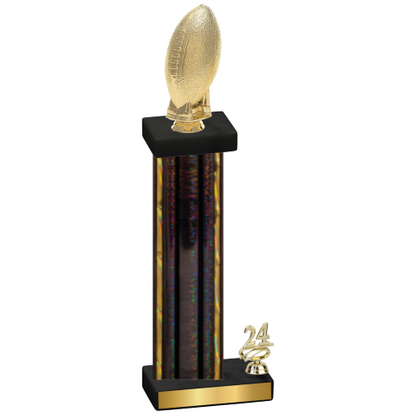 Accented Single Black Glacier Year Football Trophy