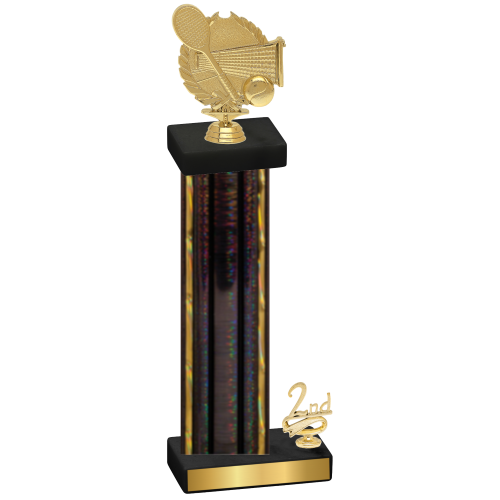 Accented Single Black Glacier Second Place Tennis Trophy