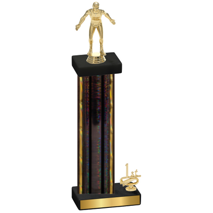 Accented Single Black Glacier First Place Wrestling Trophy